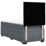 vidaXL Sommier à lattes de lit et matelas Gris foncé 90x200 cm Velours