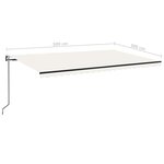 vidaXL Auvent rétractable automatique 500x300 cm Crème