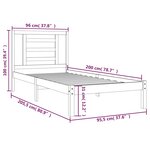 vidaXL Cadre de lit Bois de pin massif 90x200 cm