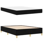 vidaXL Lit à ressorts Noir et blanc et noir 160 x 200 cm tissu