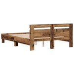 vidaXL Cadre de lit Bois ancien 140 x 190 cm Bois d'ingénierie