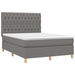 vidaXL Sommier à lattes de lit et matelas et LED Gris foncé 140x190 cm