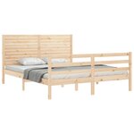 vidaXL Cadre de lit avec tête de lit 160x200 cm bois massif