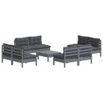 Salon de jardin meuble d'extérieur ensemble de mobilier 9 pièces avec coussins anthracite bois de pin 02_0017895
