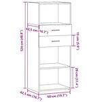 vidaXL Buffet haut chêne sonoma 50x42 5x124 cm bois d'ingénierie