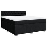 vidaXL Sommier à lattes de lit avec matelas Noir 180x200 cm Tissu