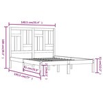 vidaXL Cadre de lit bois massif 135x190 cm double