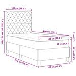 vidaXL Lit à ressort avec matelas et LED Gris foncé 100x200 cm Velours