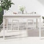 vidaXL Table de jardin blanc 121x82 5x76 cm bois massif de pin