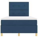 vidaXL Lit à ressort LED avec matelas Bleu 120 x 200 cm tissu