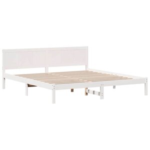 vidaXL Cadre de lit Blanc 200 x 200 cm Bois de pin massif