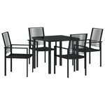 vidaXL Ensemble de salle à manger de jardin 5 pièces Noir PVC rotin