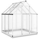 vidaXL Serre avec cadre de base argenté 169x169x202 cm aluminium
