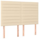 vidaXL Cadre de lit avec tête de lit Crème 140x190 cm Tissu