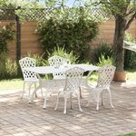 vidaXL Ensemble de salle à manger pour jardin 5 Pièces Blanc Aluminium