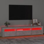 vidaXL Meuble TV avec lumières LED Gris béton 195x35x40 cm