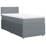 vidaXL Sommier à lattes de lit et matelas Gris clair 90x190 cm Tissu