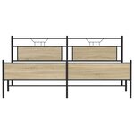 vidaXL Cadre de lit en métal sans matelas chêne sonoma 193x203 cm