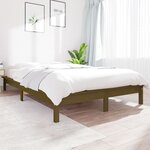 vidaXL Cadre de lit Marron miel 140x190 cm Bois de pin massif