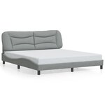 vidaXL Cadre de lit avec LED sans matelas gris clair 180x200 cm tissu