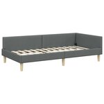 vidaXL Cadre de lit d'angle Gris foncé 90 x 200 cm tissu