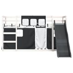 vidaXL Lit superposé sans matelas avec toboggan blanc noir 90x190 cm