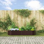 Jardinière en acier galvanisé marron vidaXL 240x80x44 cm