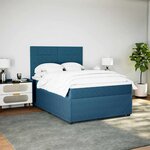 vidaXL Sommier à lattes de lit et matelas bleu 160x200 cm velours
