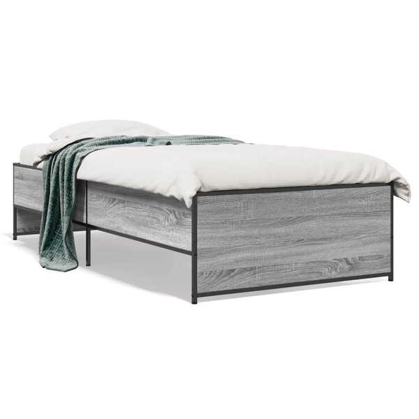 vidaXL Cadre de lit sans matelas sonoma gris 90x190 cm