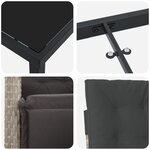 vidaXL Set de jardin 5 pièces avec coussins en rotin gris clair