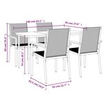 vidaXL Ensemble à manger de jardin 5 Pièces noir textilène et acier