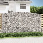 vidaXL Paniers à gabions arqués 3 Pièces 400x50x220/240 cm Fer galvanisé