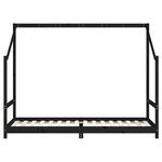 vidaXL Cadre de lit pour enfants noir 90x200 cm bois de pin massif