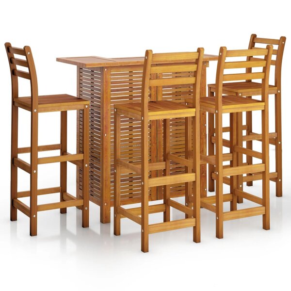 vidaXL Ensemble de bar de jardin 5 Pièces Bois d'acacia solide