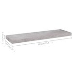 vidaXL Étagères murales flottantes 2 Pièces gris béton 80x23 5x3 8 cm MDF