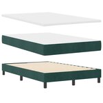 vidaXL Lit à ressort LED avec matelas Vert foncé 120 x 190 cm Velours