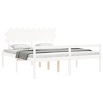 vidaXL Lit pour personne âgée sans matelas blanc bois massif
