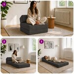 vidaXL Canapé-lit pliable Gris foncé 60 x 70 x 41 cm Tissu
