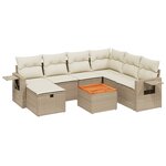 vidaXL Salon de jardin avec coussins 8 Pièces beige résine tressée
