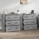 vidaXL Buffets 2 Pièces sonoma gris bois d'ingénierie