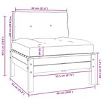 vidaXL Canapé central de jardin avec coussins Marron miel Bois de pin