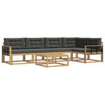vidaXL Ensemble de canapés d'extérieur 6 Pièces Blanc et anthracite