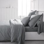 Housse de couette - 220 x 240 cm uni - Acier