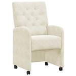 vidaXL Chaises de Salle à Manger avec Roues avec des roues 2 Pièces Crème