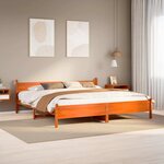 vidaXL Cadre de lit sans matelas cire marron 200x200cm bois pin massif