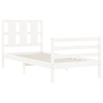 vidaXL Cadre de lit sans matelas blanc bois massif
