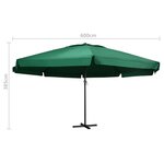 vidaXL Parasol de jardin avec mât en aluminium 600 cm vert