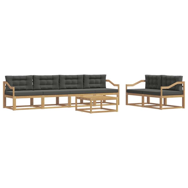 vidaXL Ensemble de canapés d'extérieur 6 Pièces Blanc et anthracite