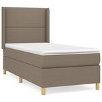 vidaXL Sommier à lattes de lit avec matelas Taupe 90x190 cm Tissu