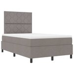 vidaXL Lit à ressorts avec matelas avec LED Taupe 120 x 200 cm tissu